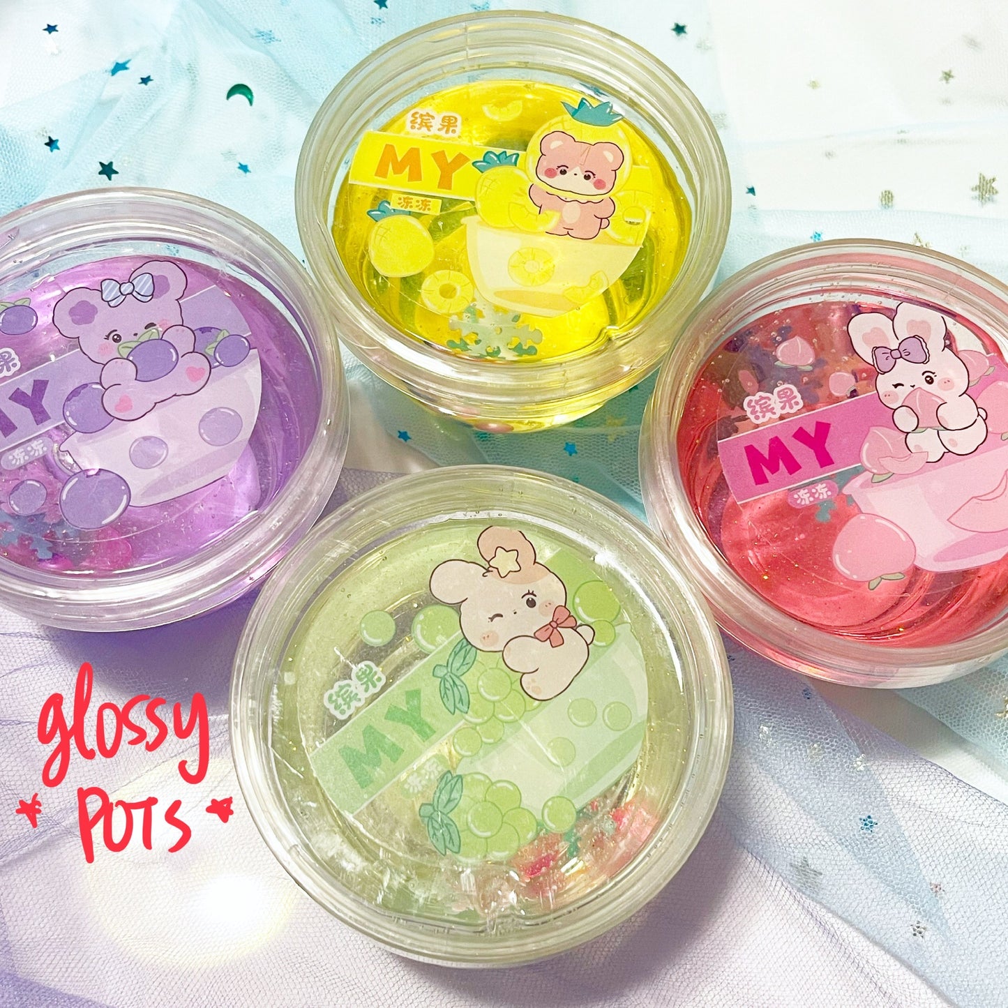 Assorted slime and putties