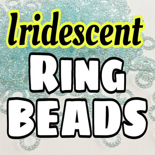 Iridescent ring beads